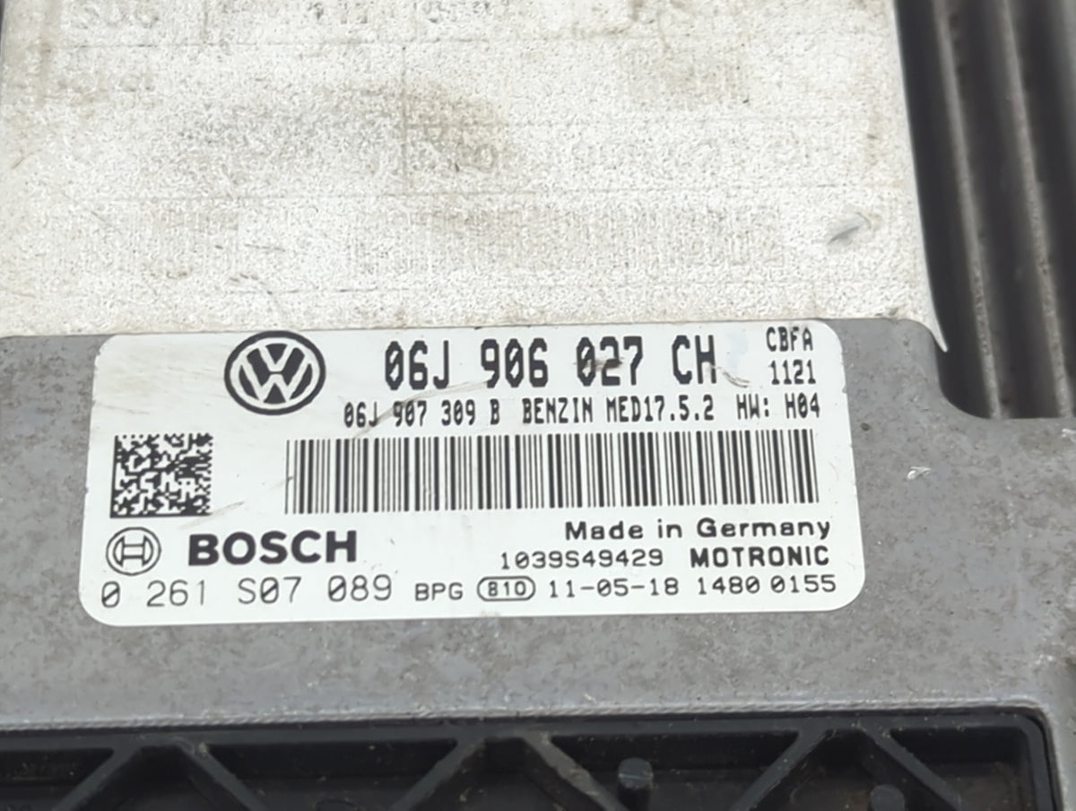2012 Volkswagen Eos PCM Engine Control Computer ECU ECM PCU OEM P/N:06J906027CH 06J907309B, 0261S07089 OEM Used Auto Parts -