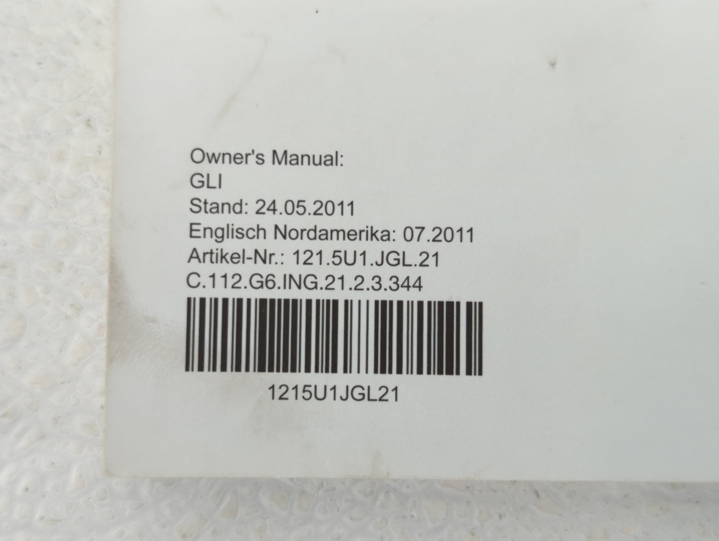 2012 Volkswagen Gli Owners Manual Book Guide OEM Used Auto Parts - Oemusedautoparts1.com