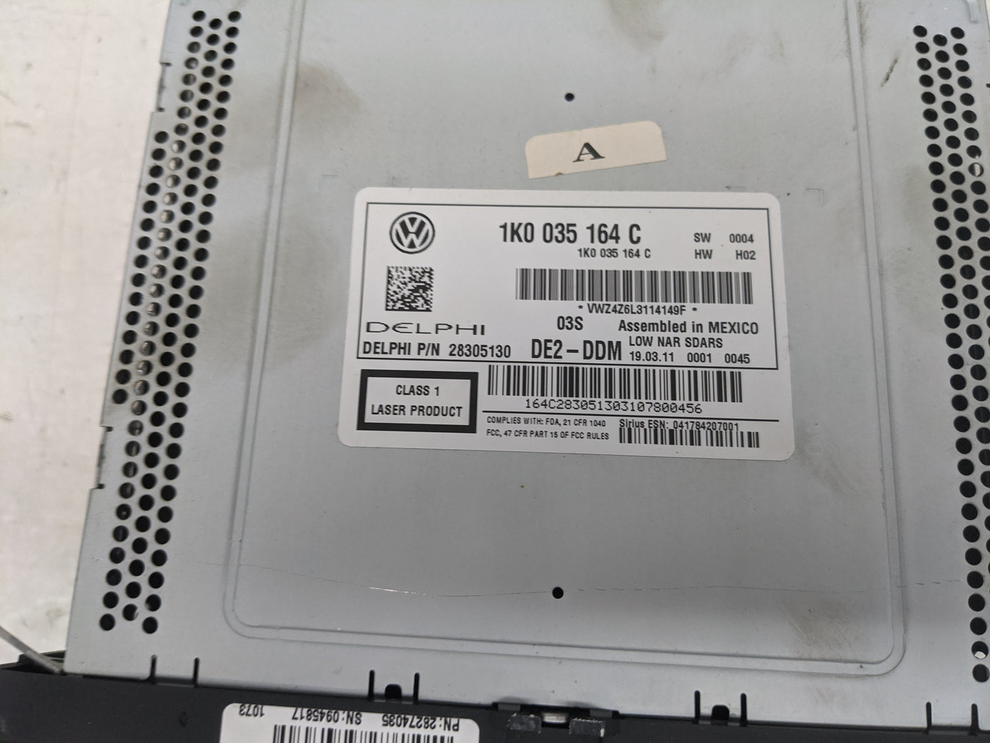 2012 Volkswagen Golf Gti Radio AM FM Cd Player Receiver Replacement P/N:1K0035164C 28305130 Fits Fits 2013 2014 OEM Used Aut