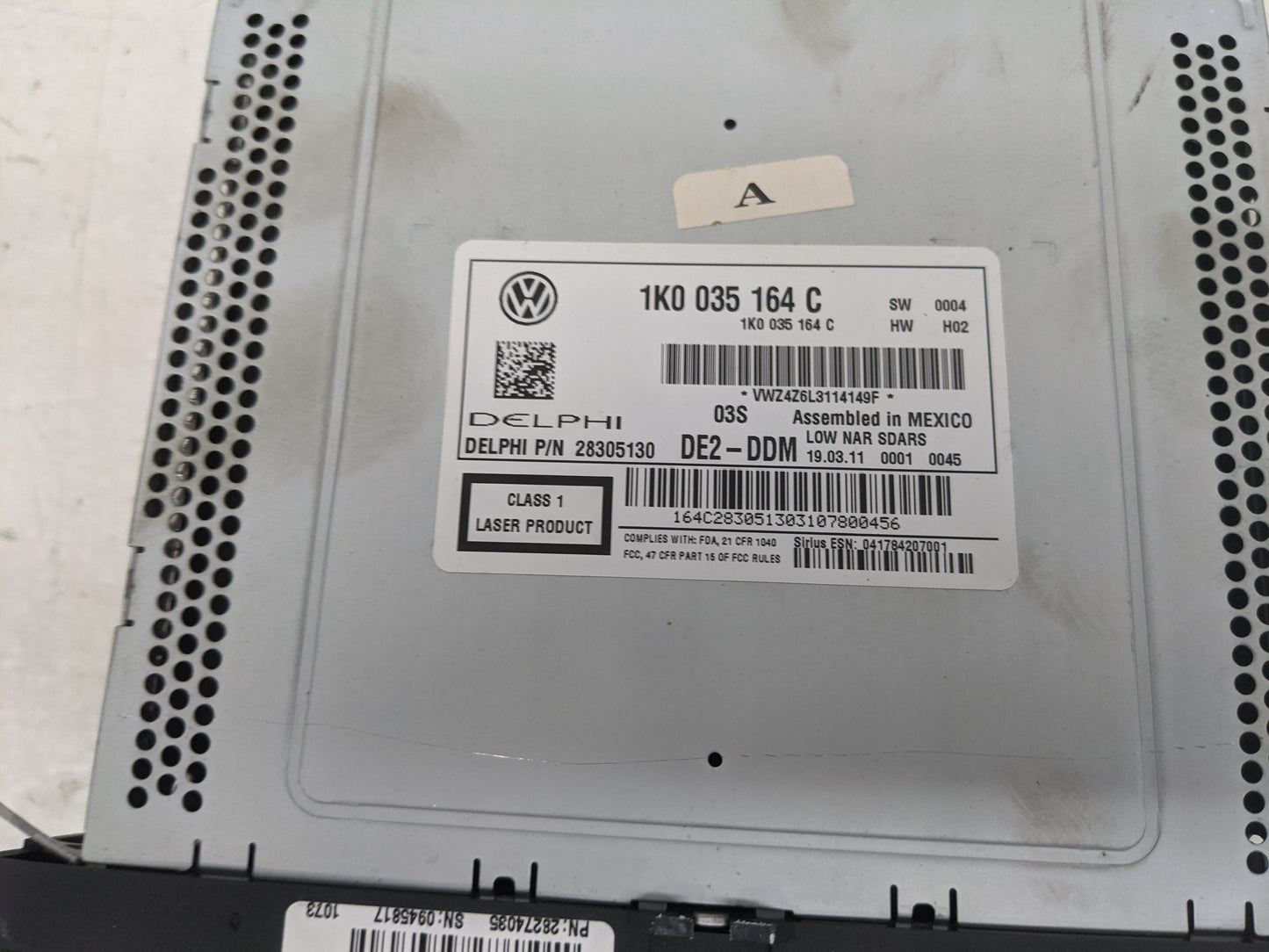 2012 Volkswagen Golf Gti Radio AM FM Cd Player Receiver Replacement P/N:1K0035164C 28305130 Fits Fits 2013 2014 OEM Used Aut