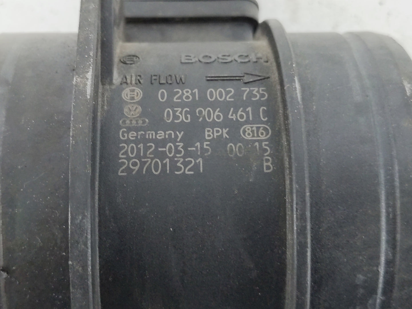 2011-2016 Volkswagen Jetta Mass Air Flow Meter Maf 1149322 - Oemusedautoparts1.com