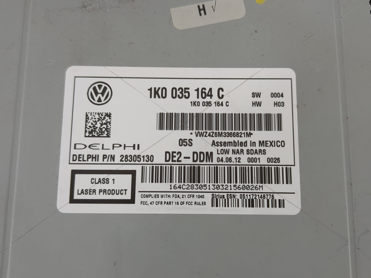 2011-2014 Volkswagen Jetta Radio AM FM Cd Player Receiver Replacement P/N:1K0 035 164 C Fits Fits 2011 2012 2013 2014 2015 2