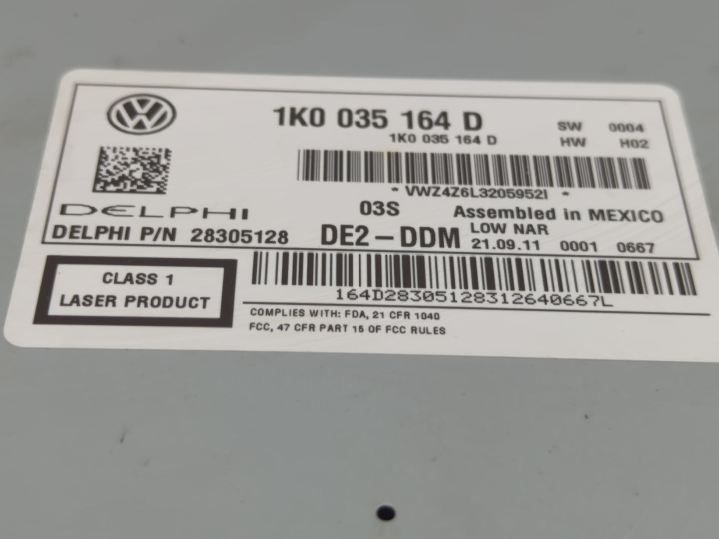 2011-2014 Volkswagen Jetta Radio AM FM Cd Player Receiver Replacement P/N:1K0 035 164 D Fits Fits 2011 2012 2013 2014 2015 2