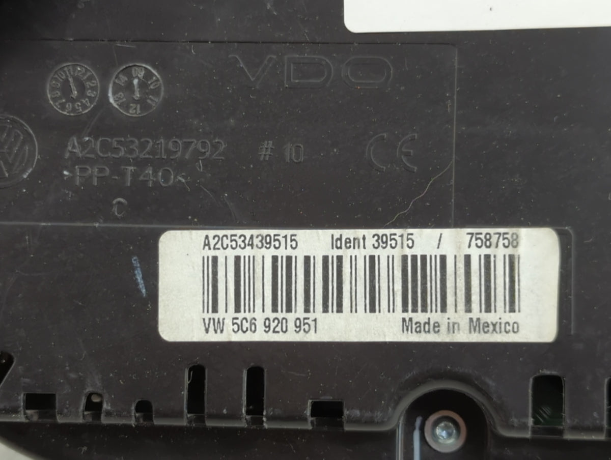 2011-2012 Volkswagen Jetta Instrument Cluster Speedometer Gauges P/N:A2C53439515 5C6920951, A2C53219792 Miles: Fits Fits 201