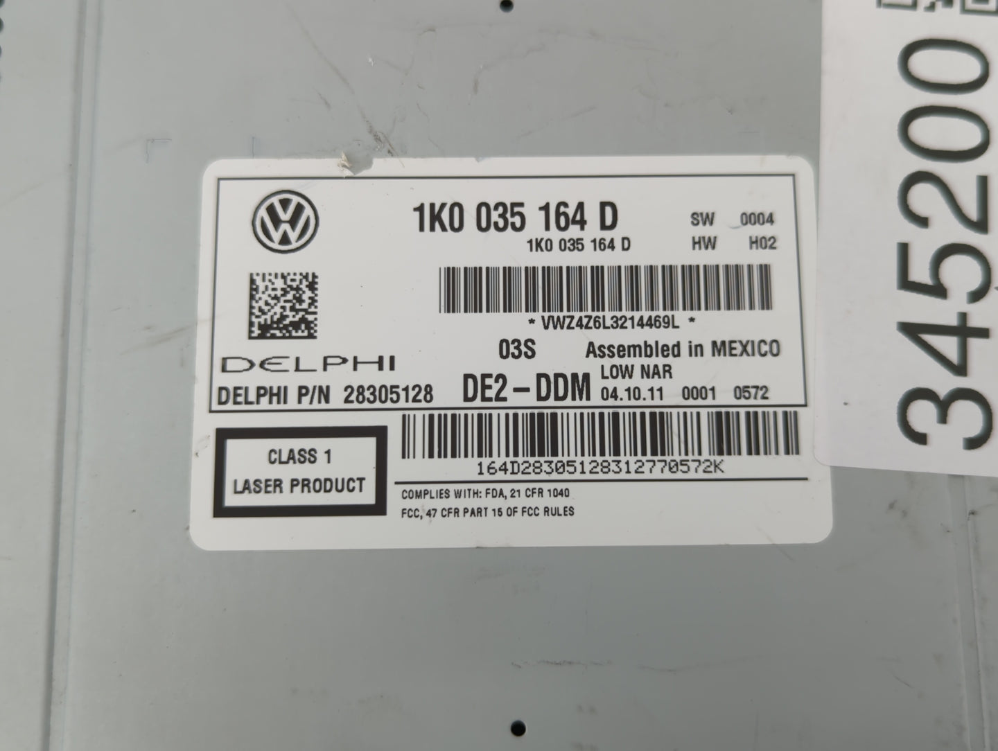 2011-2014 Volkswagen Jetta Am Fm Cd Player Radio Receiver - Oemusedautoparts1.com