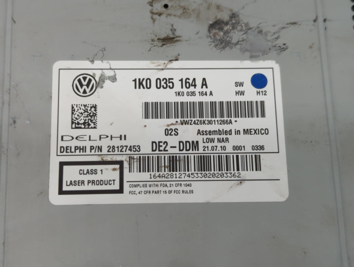2011-2014 Volkswagen Jetta Radio AM FM Cd Player Receiver Replacement P/N:1K0 035 164 A 1K0035164D Fits OEM Used Auto Parts 