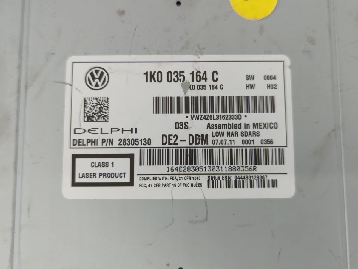 2011-2014 Volkswagen Jetta Am Fm Cd Player Radio Receiver 506878 - Oemusedautoparts1.com
