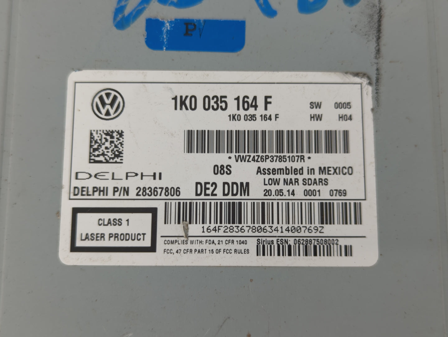 2011-2014 Volkswagen Jetta Radio AM FM Cd Player Receiver Replacement P/N:1K0 035 164 F Fits Fits 2011 2012 2013 2014 2015 2
