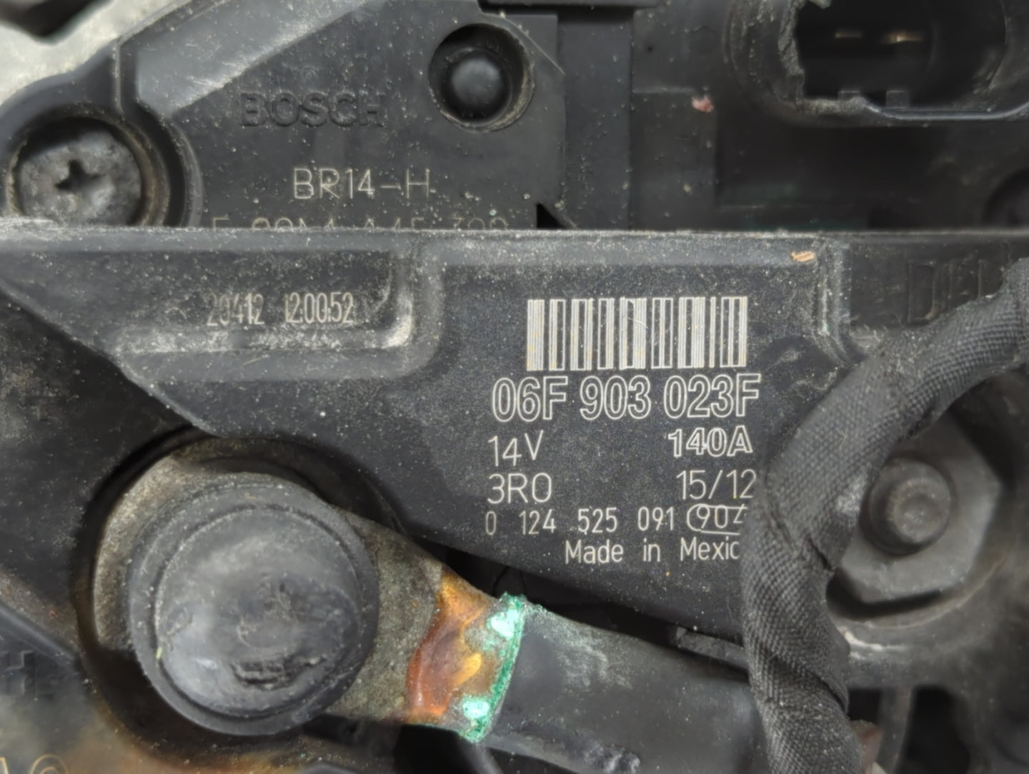 2005-2016 Volkswagen Jetta Alternator Replacement Generator Charging Assembly Engine OEM P/N:06F 903 023F Fits OEM Used Auto