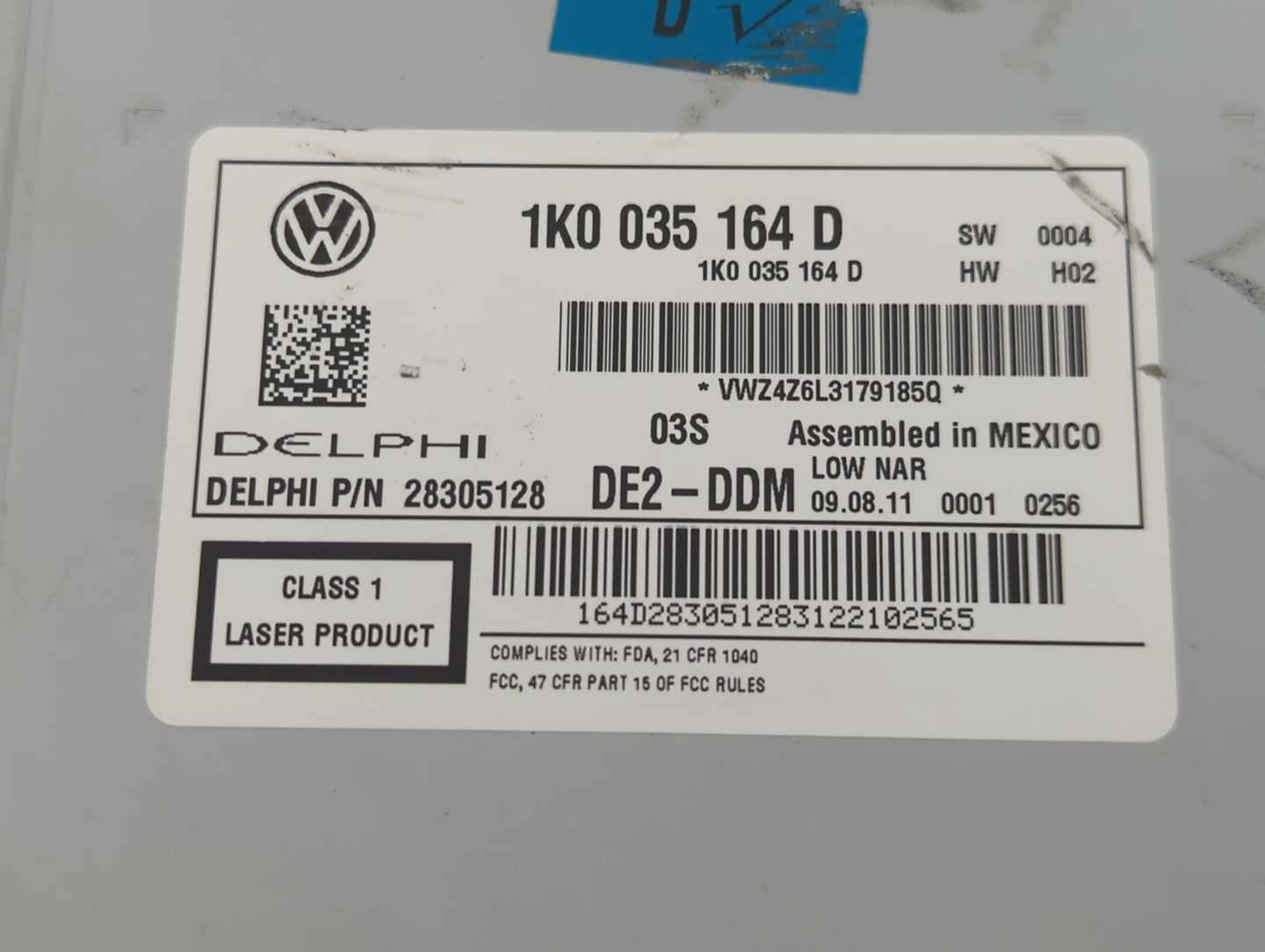 2011-2014 Volkswagen Jetta Radio AM FM Cd Player Receiver Replacement P/N:1K0 035 164 D Fits Fits 2011 2012 2013 2014 2015 2