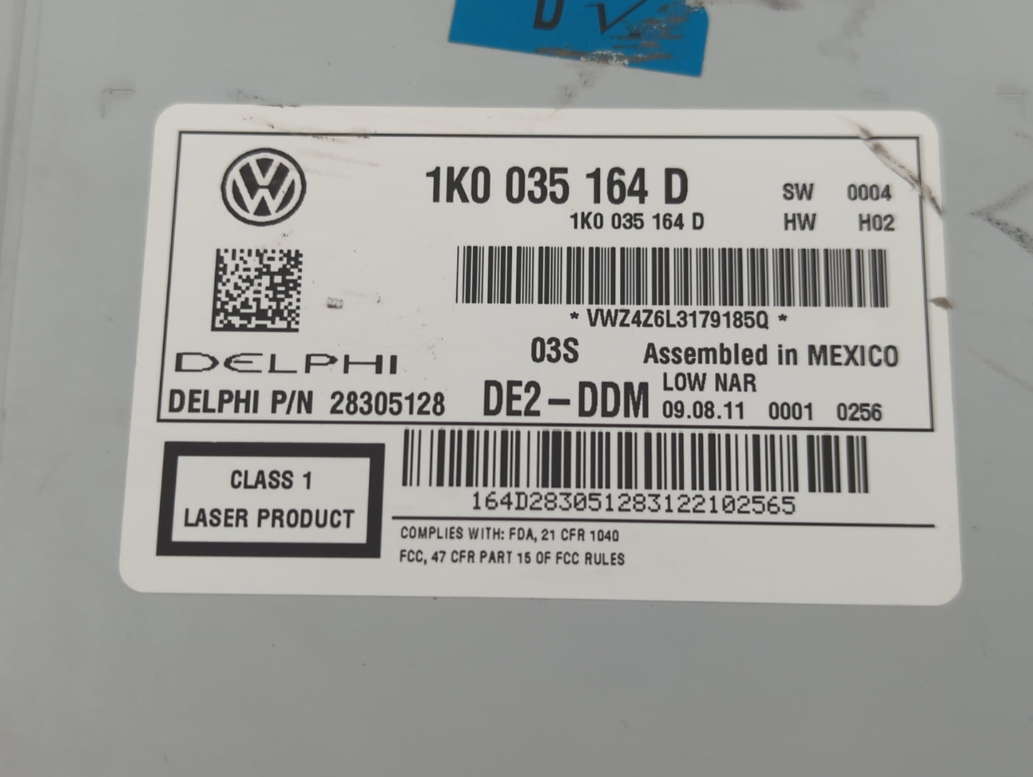 2011-2014 Volkswagen Jetta Radio AM FM Cd Player Receiver Replacement P/N:1K0 035 164 D Fits Fits 2011 2012 2013 2014 2015 2