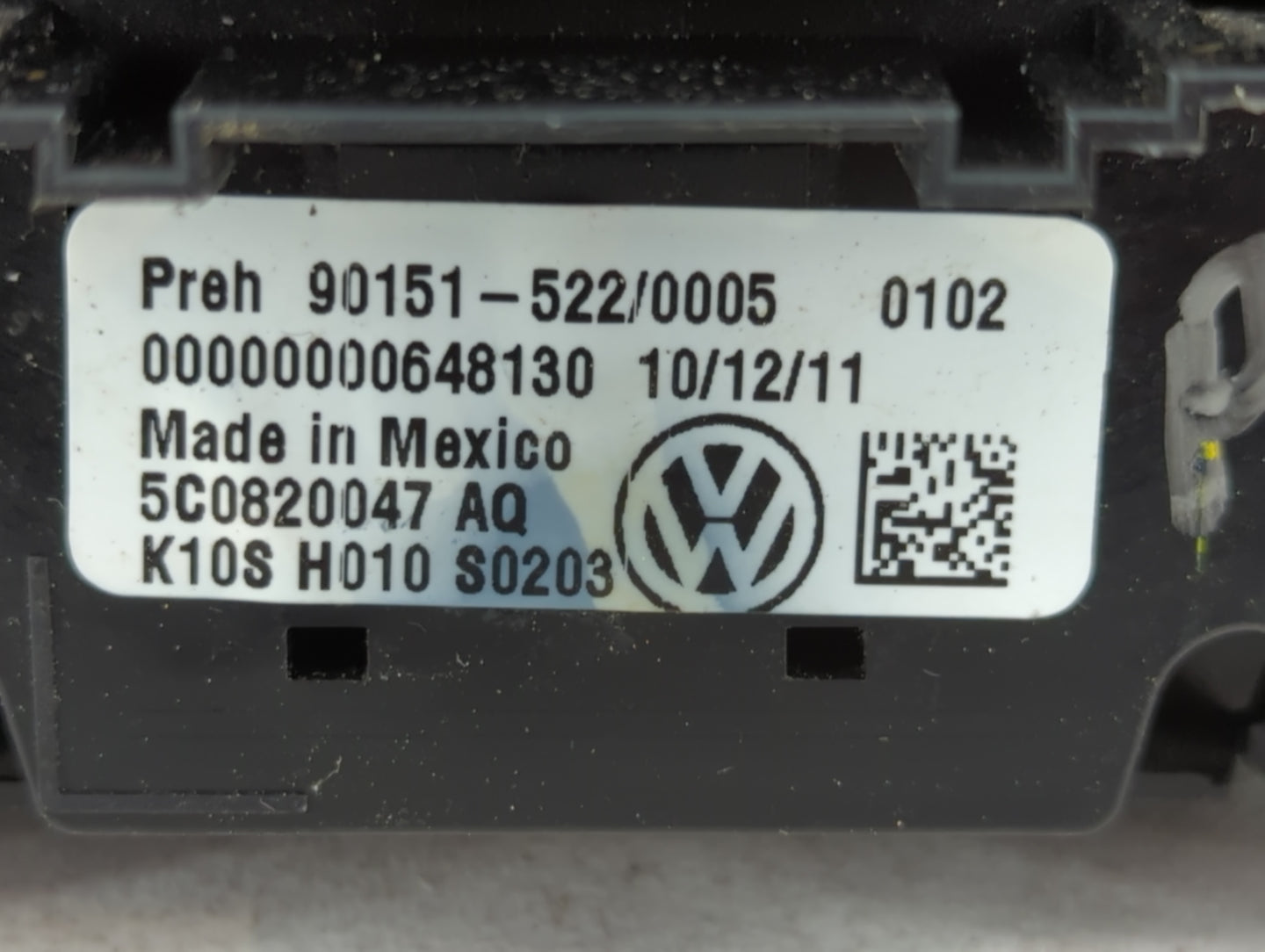 2011-2014 Volkswagen Jetta Climate Control Module Temperature AC/Heater Replacement P/N:5C0820047 AQ 0102 Fits OEM Used Auto