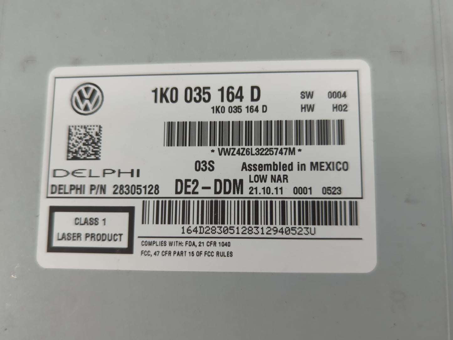 2011-2014 Volkswagen Jetta Radio AM FM Cd Player Receiver Replacement P/N:1K0 035 164 D Fits Fits 2010 2011 2012 2013 2014 O
