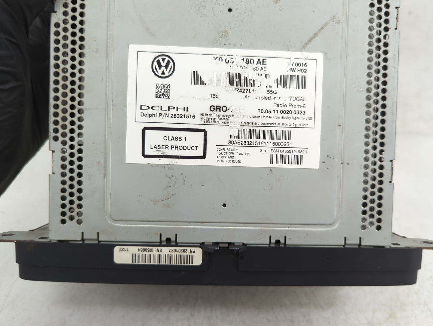 2012-2015 Volkswagen Passat Radio AM FM Cd Player Receiver Replacement P/N:1K0035180AE Fits Fits 2012 2013 2014 2015 OEM Use