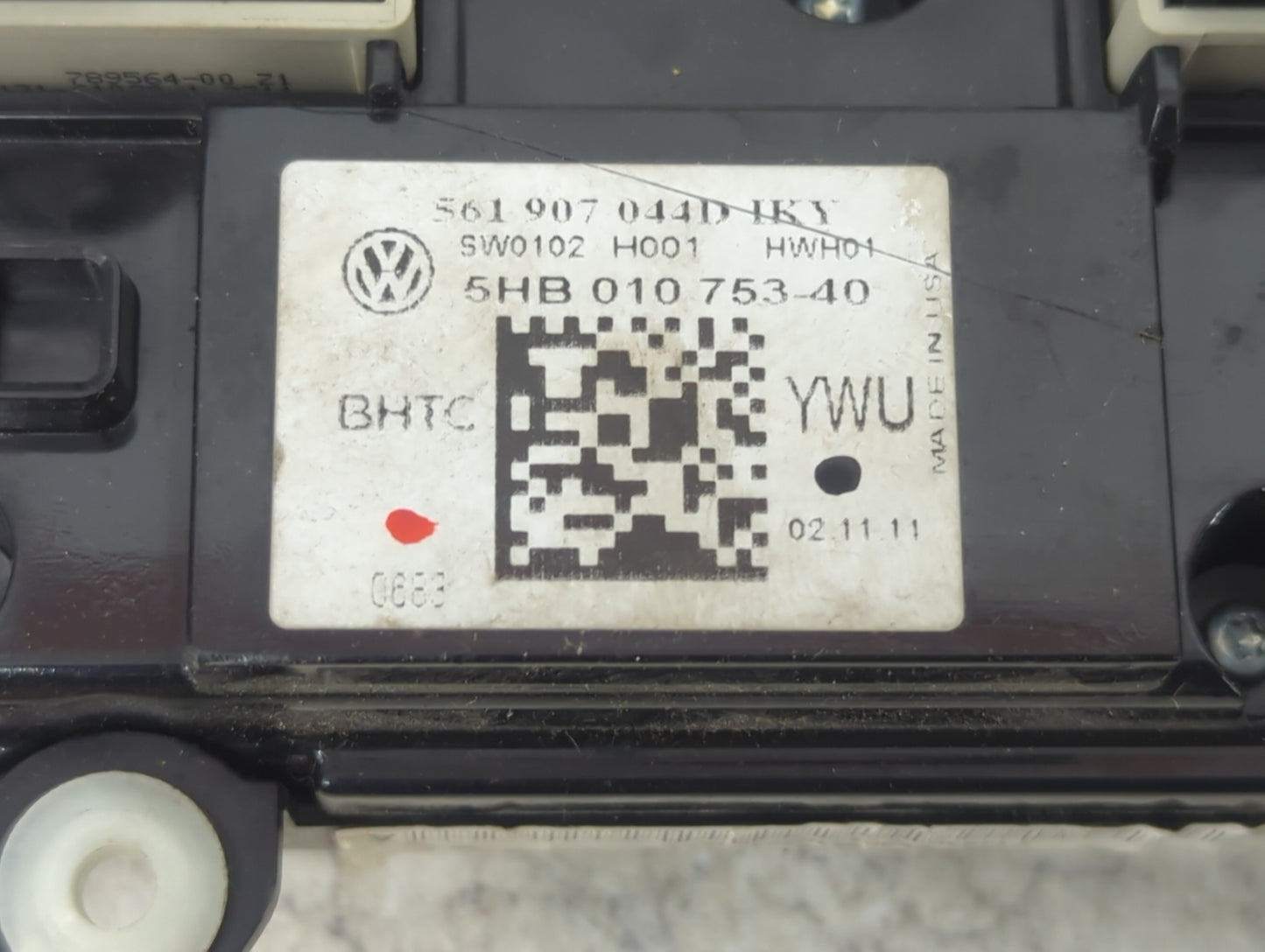 2012 Volkswagen Passat Climate Control Module Temperature AC/Heater Replacement P/N:561907044D 5HB01075340 Fits OEM Used Aut