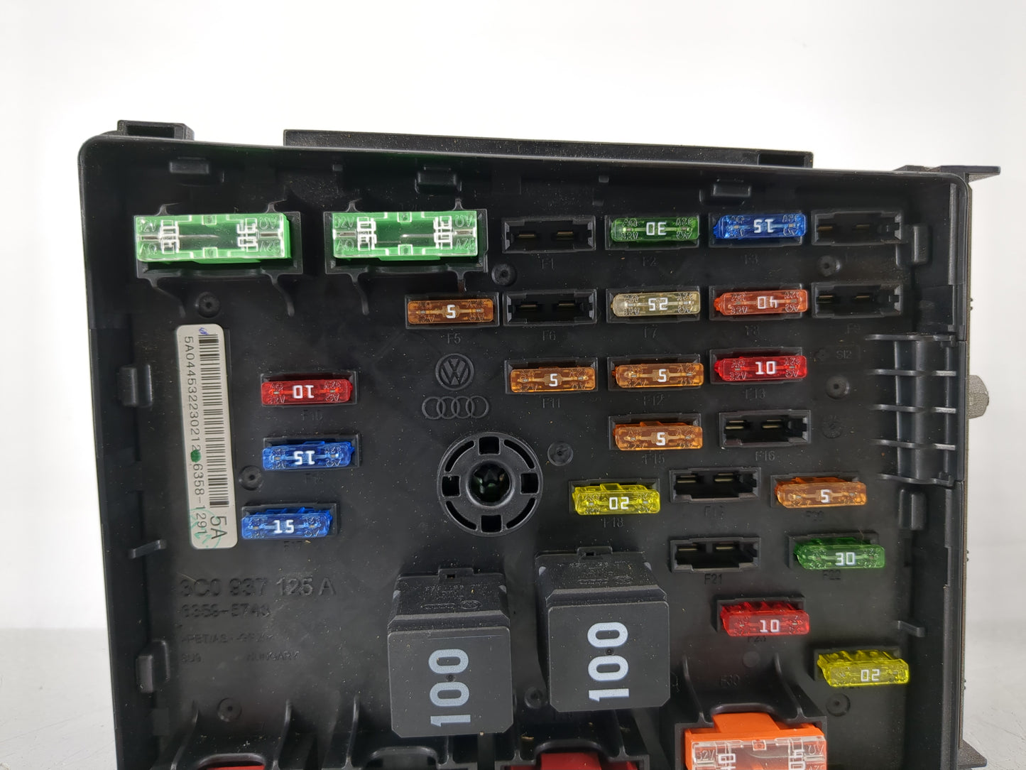 2012-2018 Volkswagen Tiguan Fusebox Fuse Box Panel Relay Module P/N:3C0 937 125 A Fits OEM Used Auto Parts - Oemusedautopart