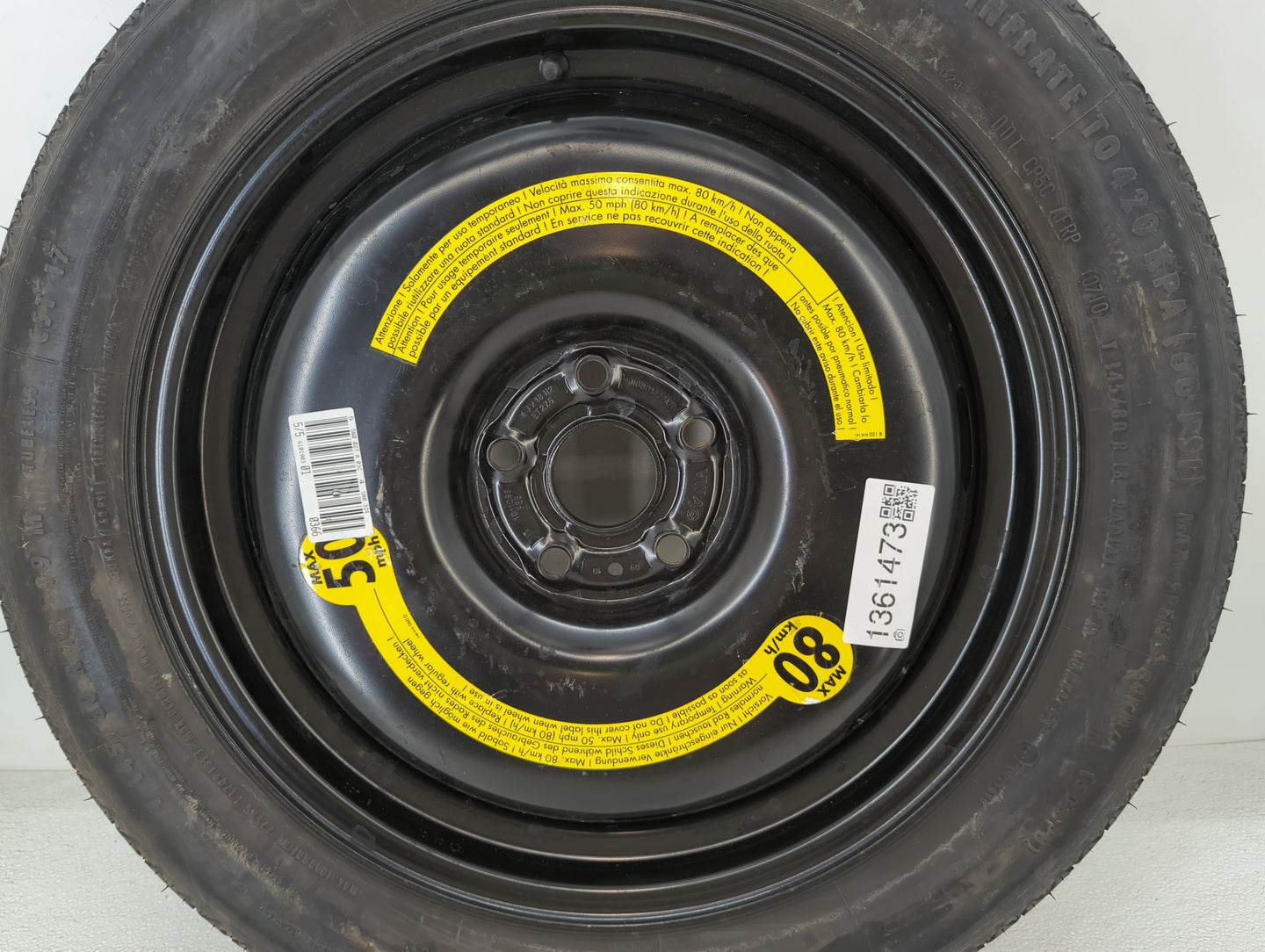 2009-2017 Volkswagen Tiguan Spare Donut Tire Wheel Rim Oem - Oemusedautoparts1.com