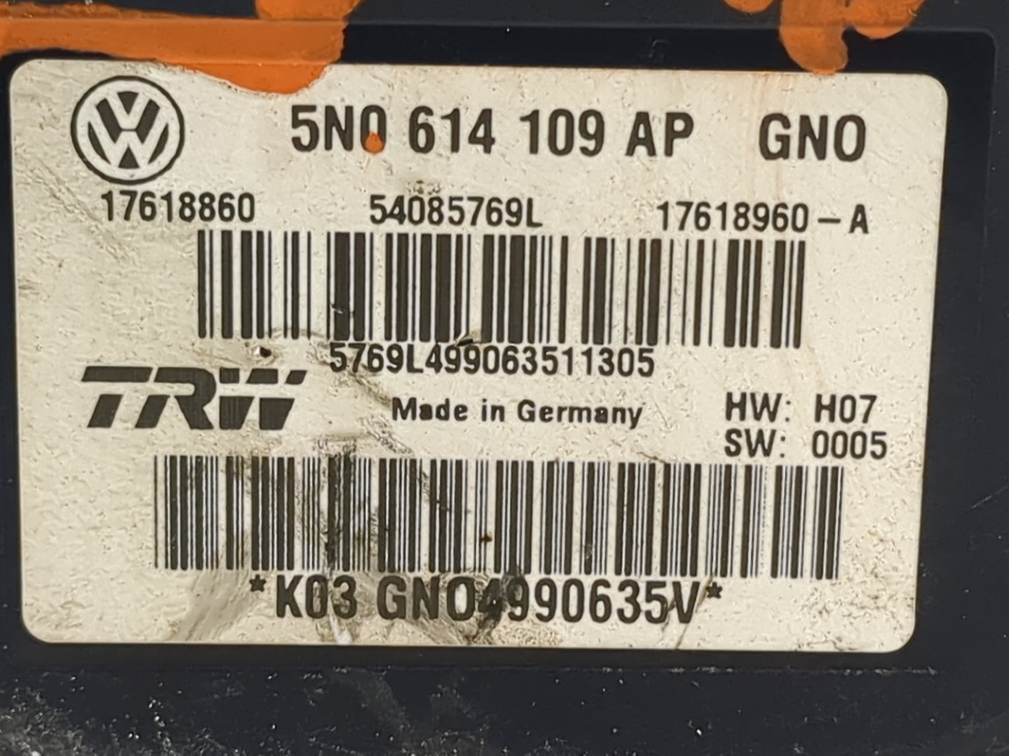 2012 Volkswagen Tiguan ABS Pump Control Module Replacement P/N:5N0614109AP 17618860, 54085769L, 17618960-A Fits OEM Used Aut
