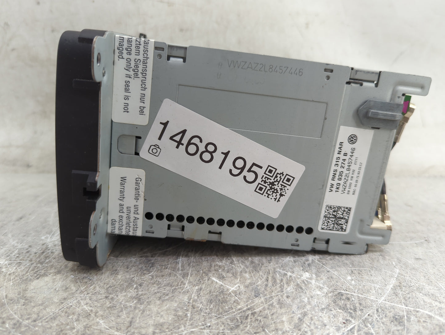 2012 Volkswagen Tiguan Radio AM FM Cd Player Receiver Replacement P/N:1K0035274B VWZ2Z2L8457446 Fits Fits 2013 2014 2015 OEM