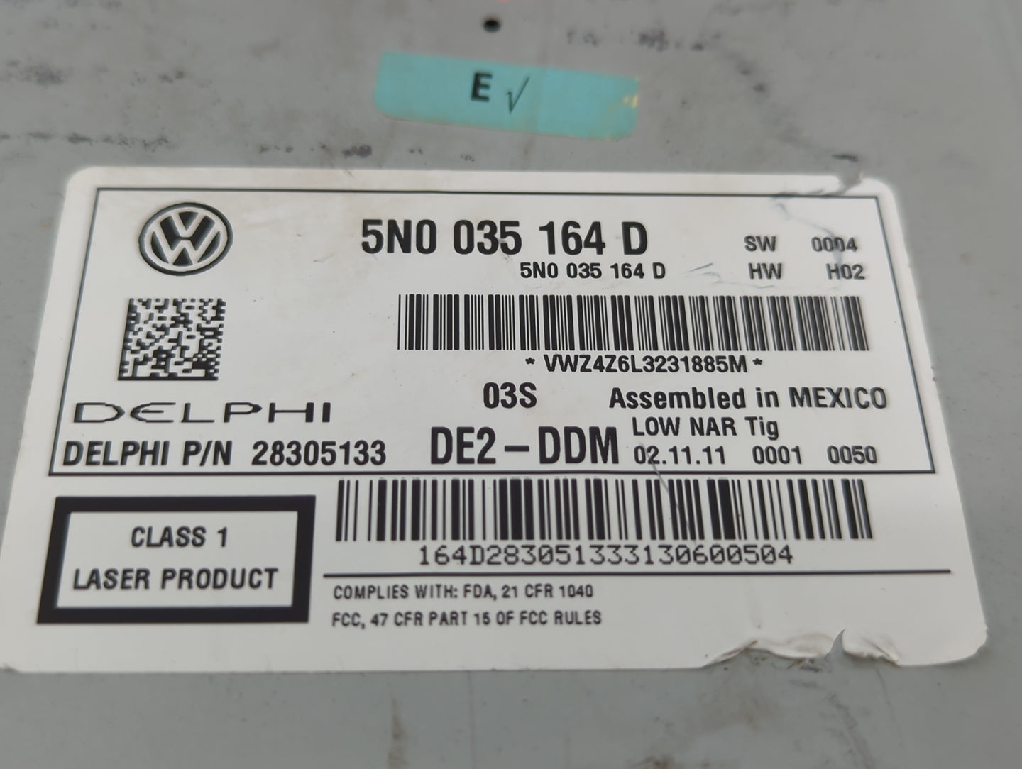 2009-2017 Volkswagen Tiguan Am Fm Cd Player Radio Receiver - Oemusedautoparts1.com