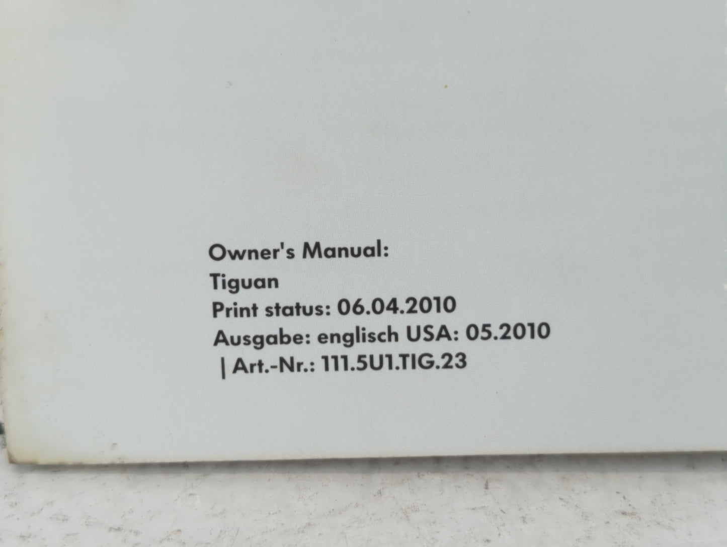 2012 Volkswagen Tiguan Owners Manual Book Guide OEM Used Auto Parts - Oemusedautoparts1.com