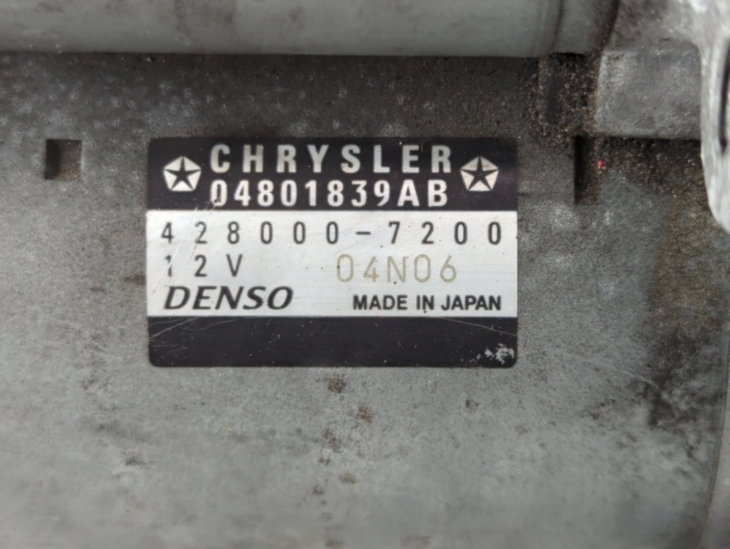2012 Volkswagon Routan Car Starter Motor Solenoid OEM P/N:04801839AB 428000-7200 Fits OEM Used Auto Parts - Oemusedautoparts