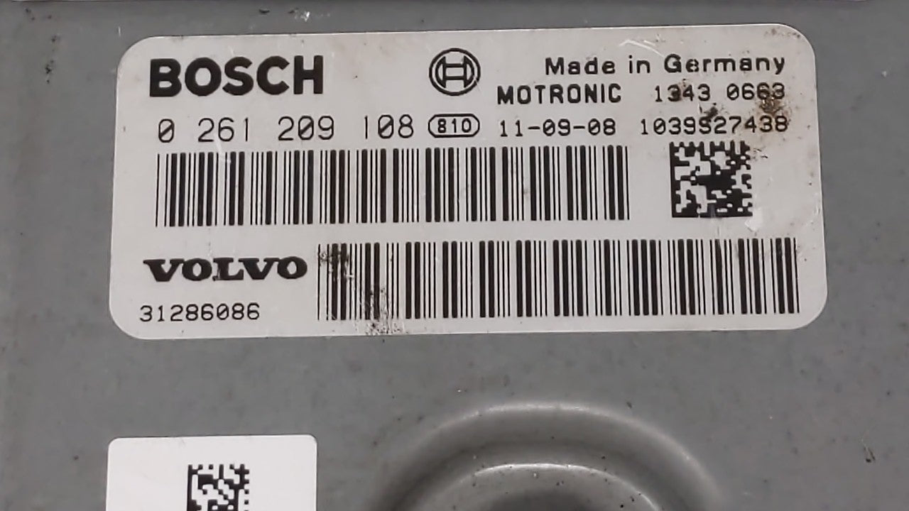 2012 Volvo S60 PCM Engine Control Computer ECU ECM PCU OEM P/N:0 261 209 108 31286086, 1343 0003 Fits OEM Used Auto Parts - 