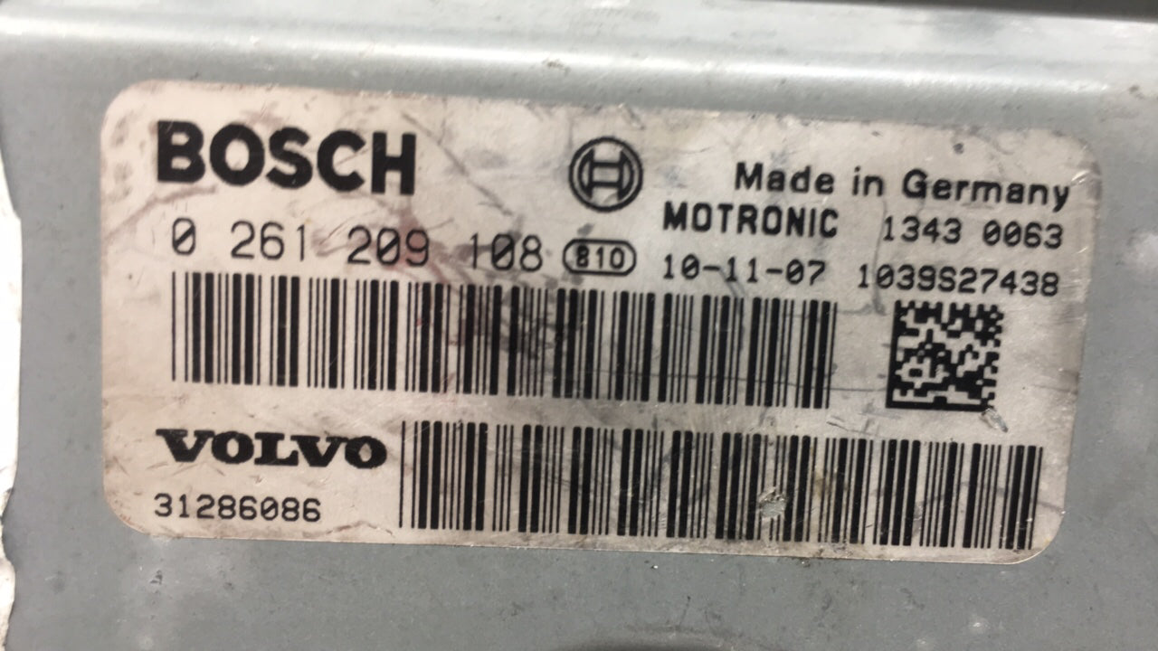 2012 Volvo S60 PCM Engine Control Computer ECU ECM PCU OEM P/N:0 261 209 108 Fits OEM Used Auto Parts - Oemusedautoparts1.co