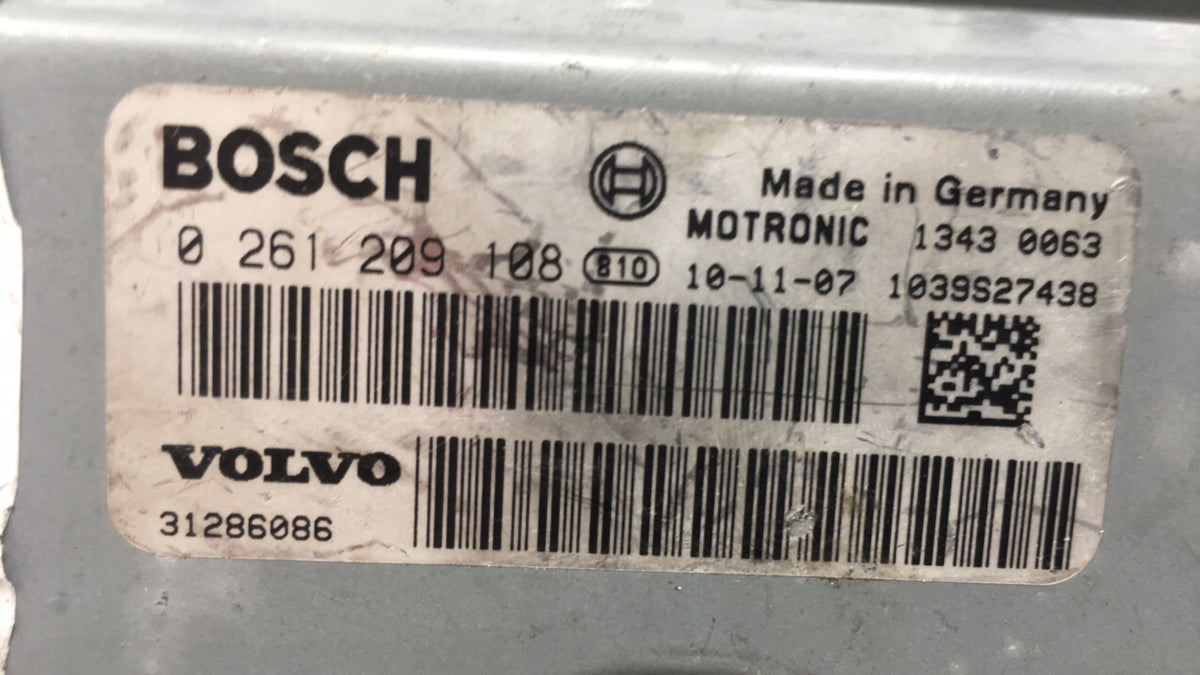 2012 Volvo S60 PCM Engine Control Computer ECU ECM PCU OEM P/N:0 261 209 108 Fits OEM Used Auto Parts - Oemusedautoparts1.co