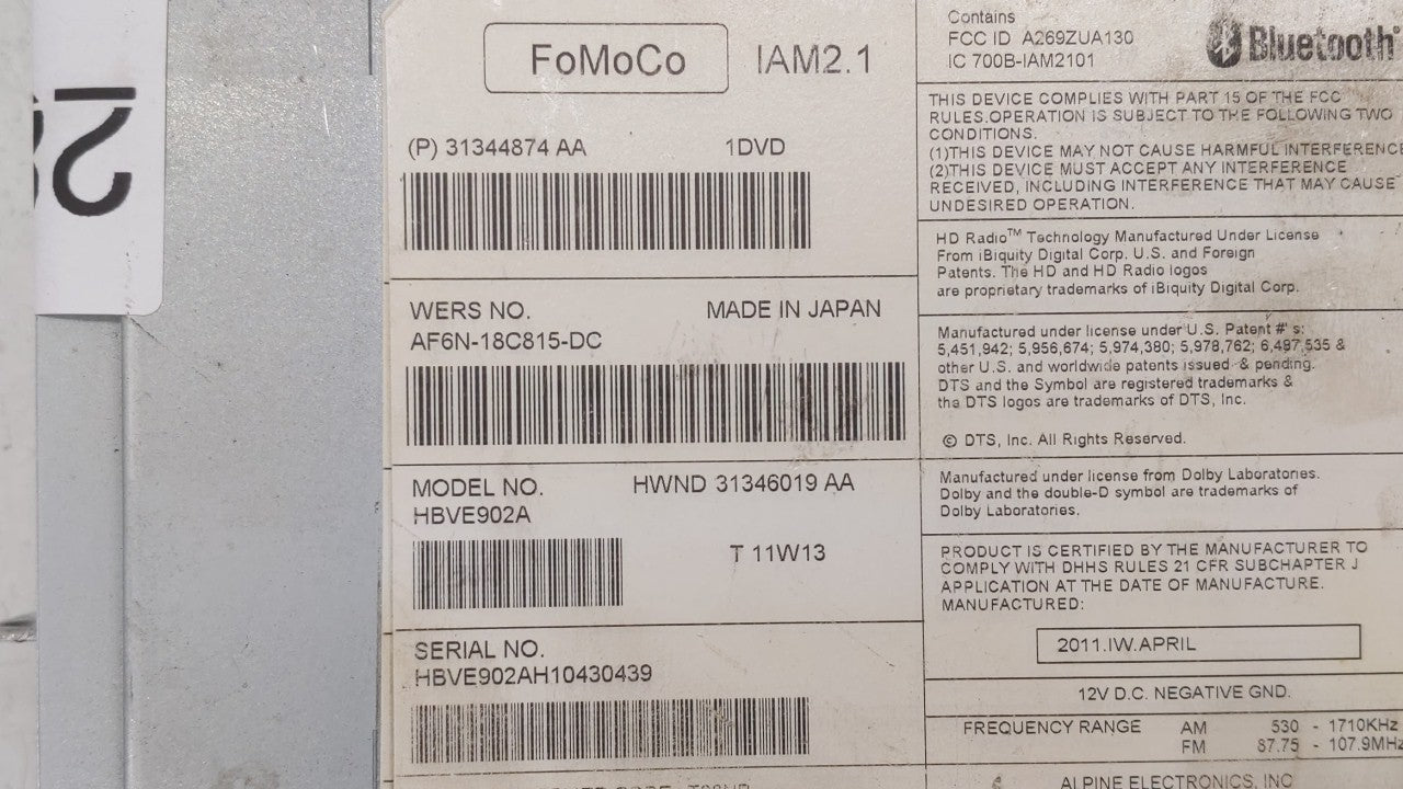 2012 Volvo S60 Radio AM FM Cd Player Receiver Replacement P/N:31326223 31326218, 31357005, 31358282 Fits Fits 2013 2014 2015