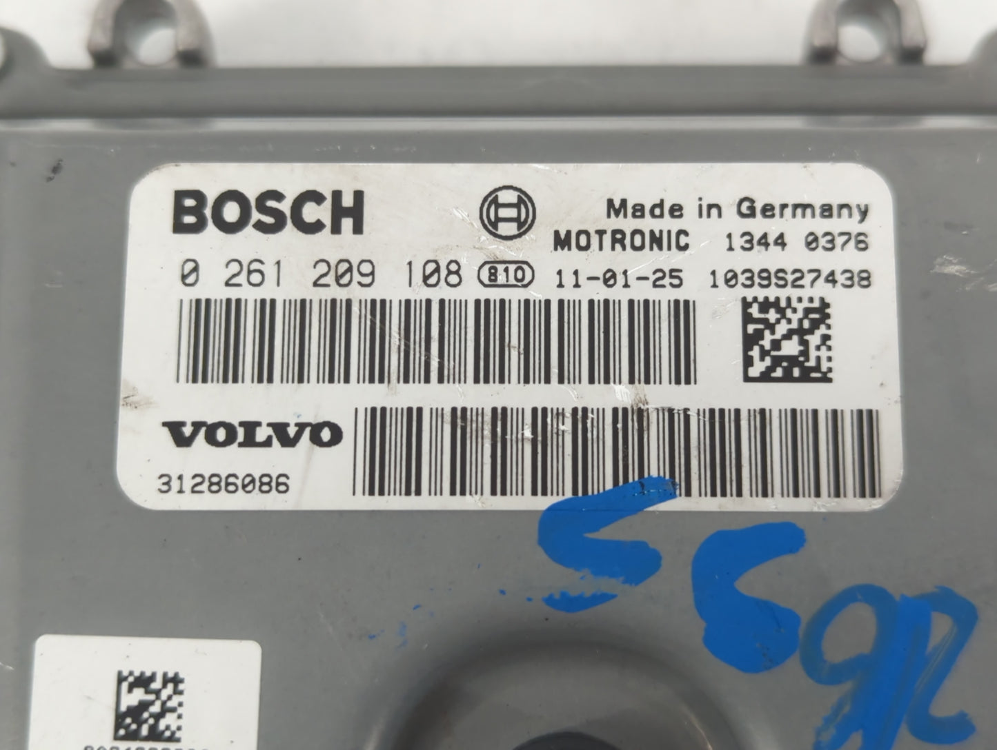 2012 Volvo S60 PCM Engine Control Computer ECU ECM PCU OEM P/N:0 261 209 108 Fits OEM Used Auto Parts - Oemusedautoparts1.co