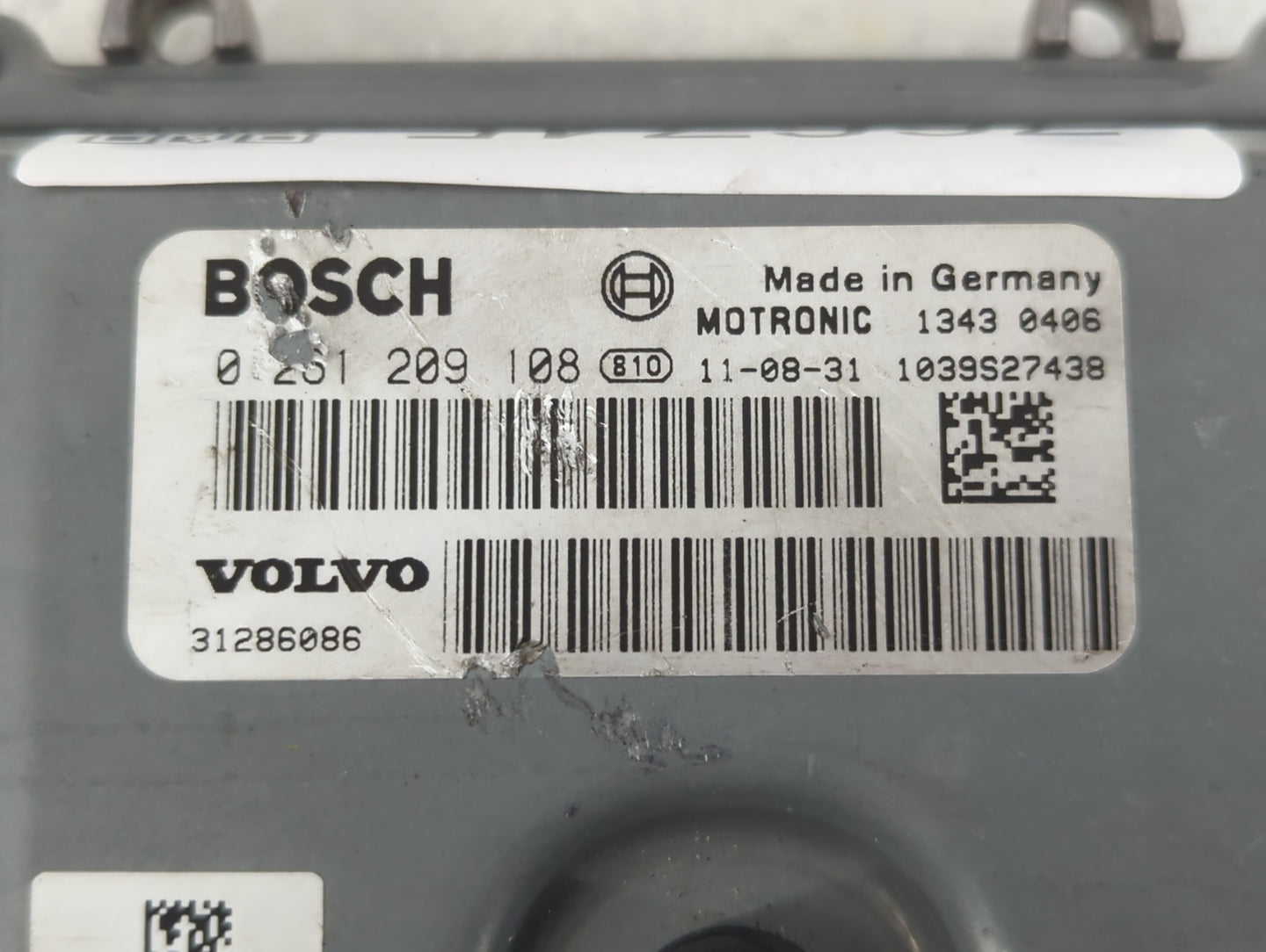 2012 Volvo S60 PCM Engine Control Computer ECU ECM PCU OEM P/N:1343 0406 31286086 Fits OEM Used Auto Parts - Oemusedautopart