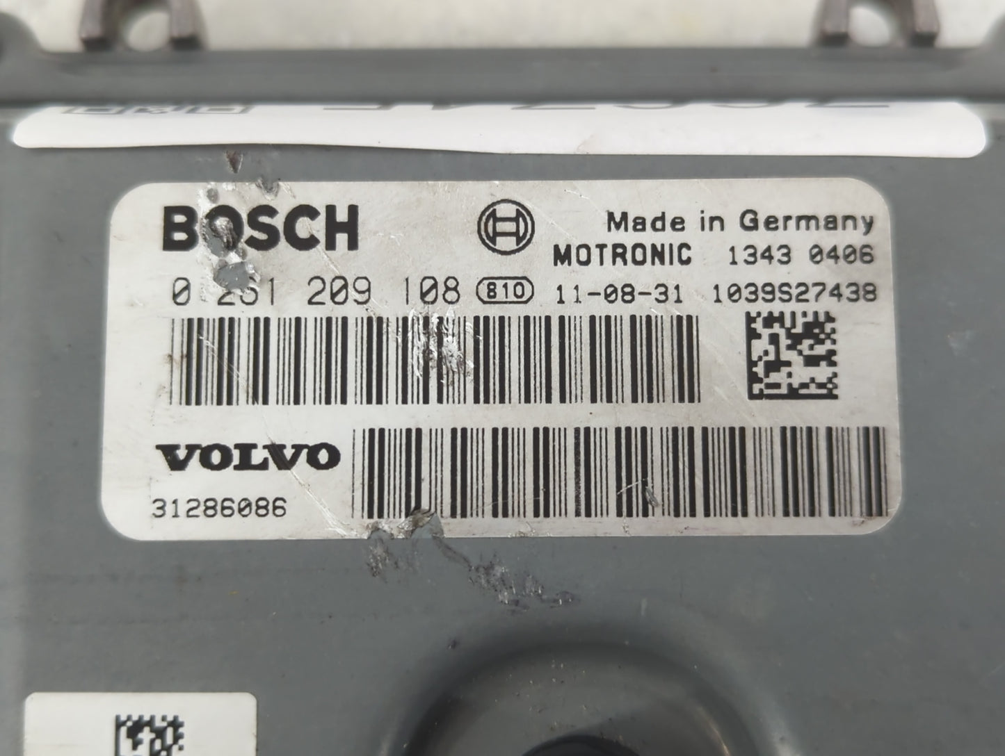 2012 Volvo S60 PCM Engine Control Computer ECU ECM PCU OEM P/N:1343 0406 31286086 Fits OEM Used Auto Parts - Oemusedautopart