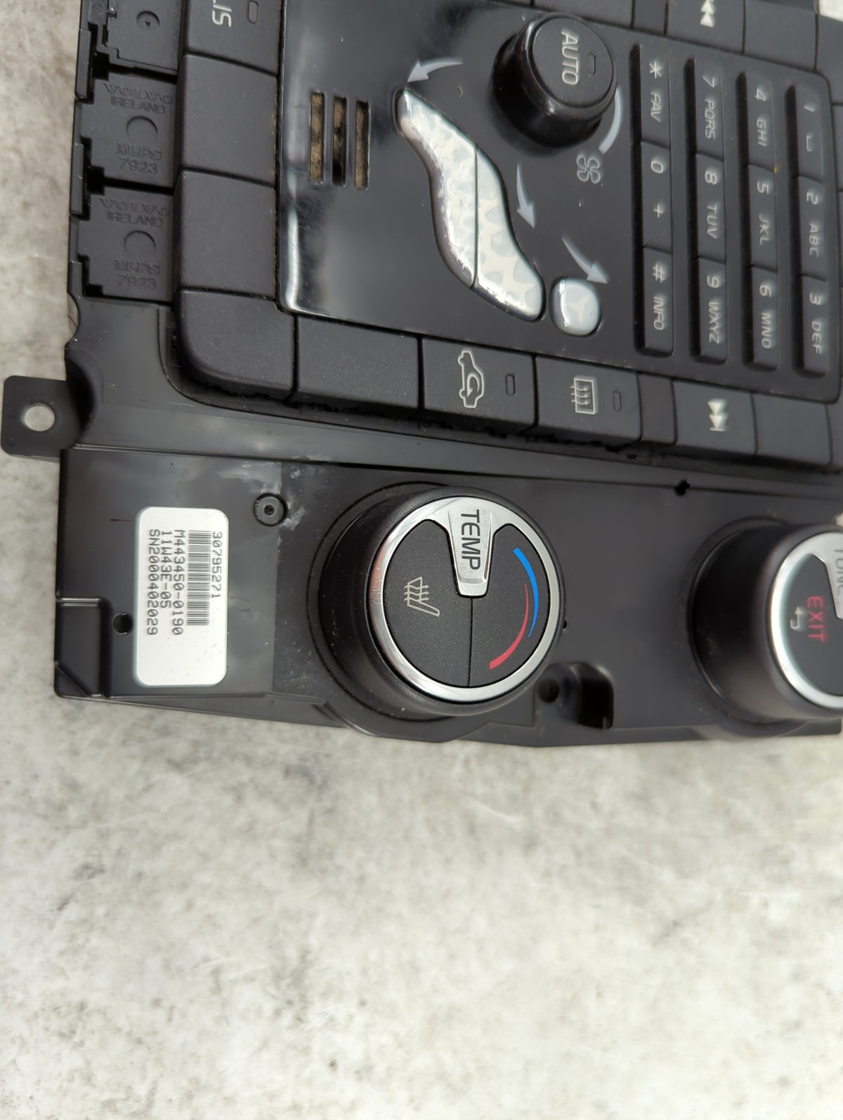 2012 Volvo S80 Climate Control Module Temperature AC/Heater Replacement P/N:30795271 M4434500190, 11W43E-05, SN200040 2029 F
