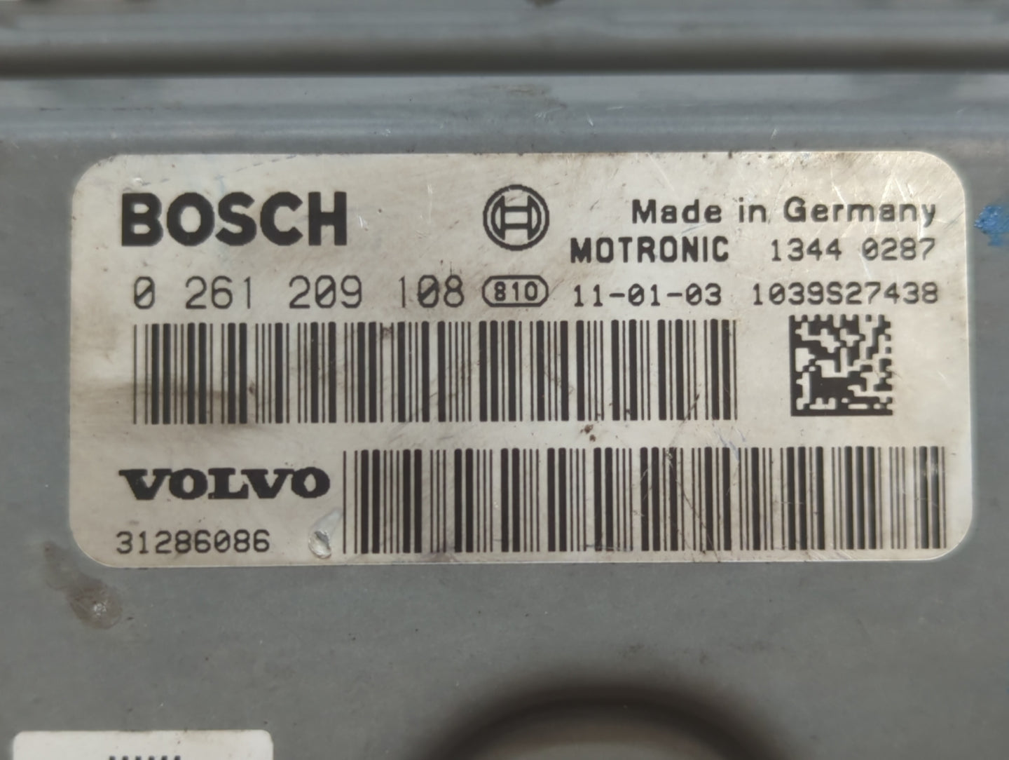 2012 Volvo V60 PCM Engine Control Computer ECU ECM PCU OEM P/N:1344 0576 1344 0798, 0 261 209 563, 0 261 209 108, 1343 0003 