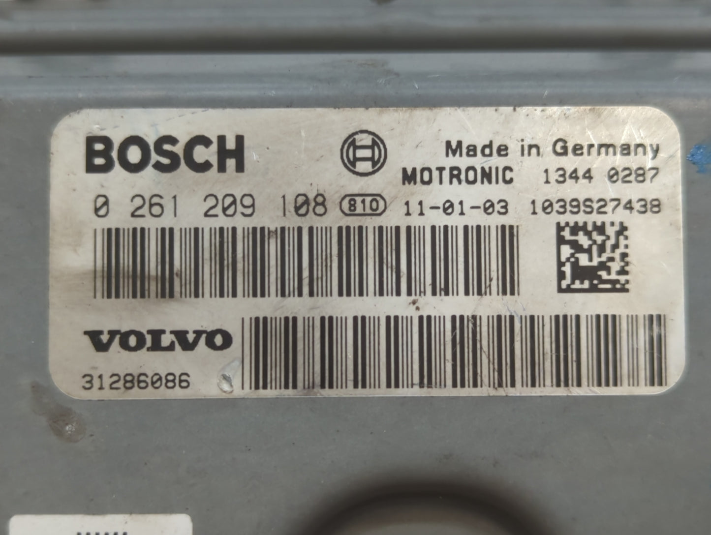2012 Volvo V60 PCM Engine Control Computer ECU ECM PCU OEM P/N:1344 0576 1344 0798, 0 261 209 563, 0 261 209 108, 1343 0003 