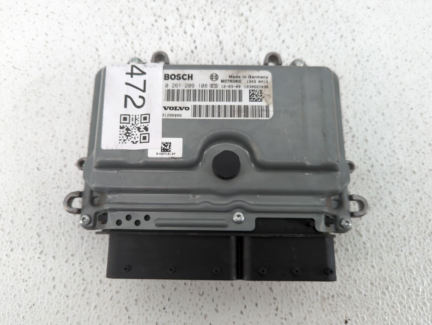 2012 Volvo V60 PCM Engine Control Computer ECU ECM PCU OEM P/N:1343 0413 1344 0576, 1344 0798, 0 261 209 563, 0 261 209 108 