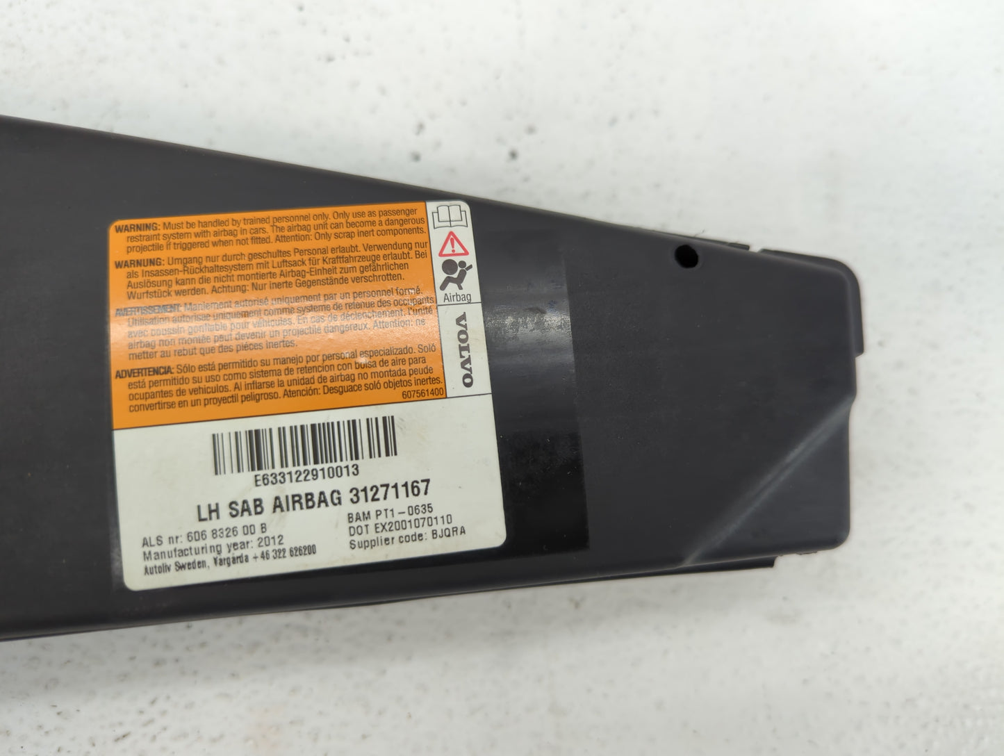 2013-2018 Volvo V60 Air Bag Driver Left Steering Wheel Mounted P/N:31271167 Fits Fits 2011 2012 2013 2014 2015 2016 2017 201