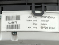 2013 Volvo V60 Instrument Cluster Speedometer Gauges P/N:69799-640U Fits Fits 2011 2012 2014 OEM Used Auto Parts - Oemusedau