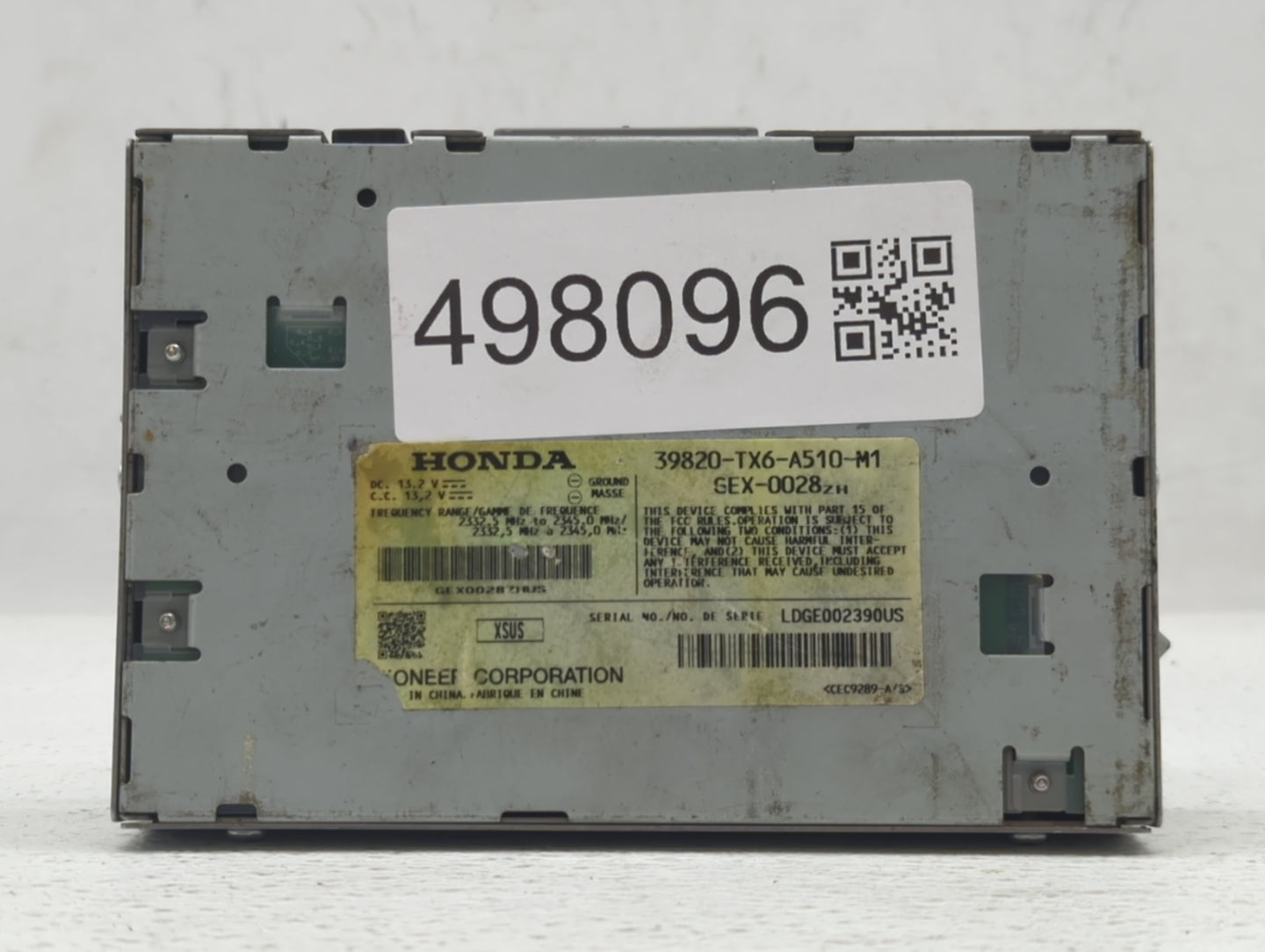 2013-2015 Acura Ilx Radio AM FM Cd Player Receiver Replacement P/N:39820-TX6-A510-M1 Fits Fits 2013 2014 2015 OEM Used Auto 