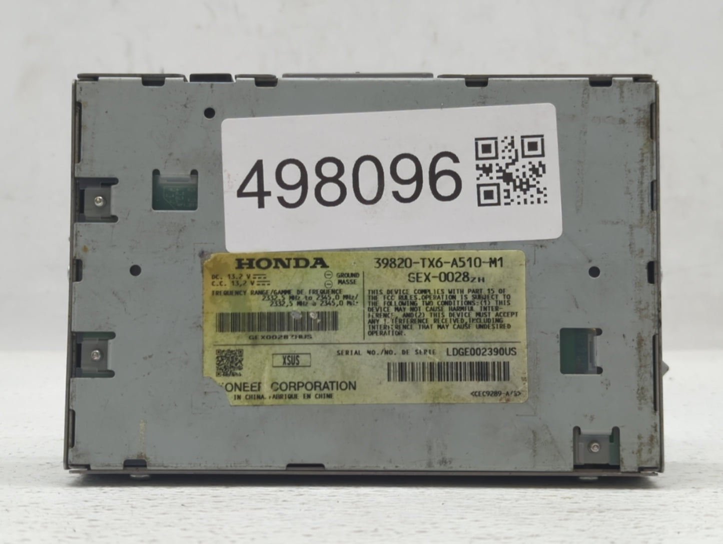 2013-2015 Acura Ilx Radio AM FM Cd Player Receiver Replacement P/N:39820-TX6-A510-M1 Fits Fits 2013 2014 2015 OEM Used Auto 