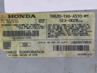 2013-2015 Acura Ilx Radio AM FM Cd Player Receiver Replacement P/N:39820-TX6-A510-M1 Fits Fits 2013 2014 2015 OEM Used Auto 
