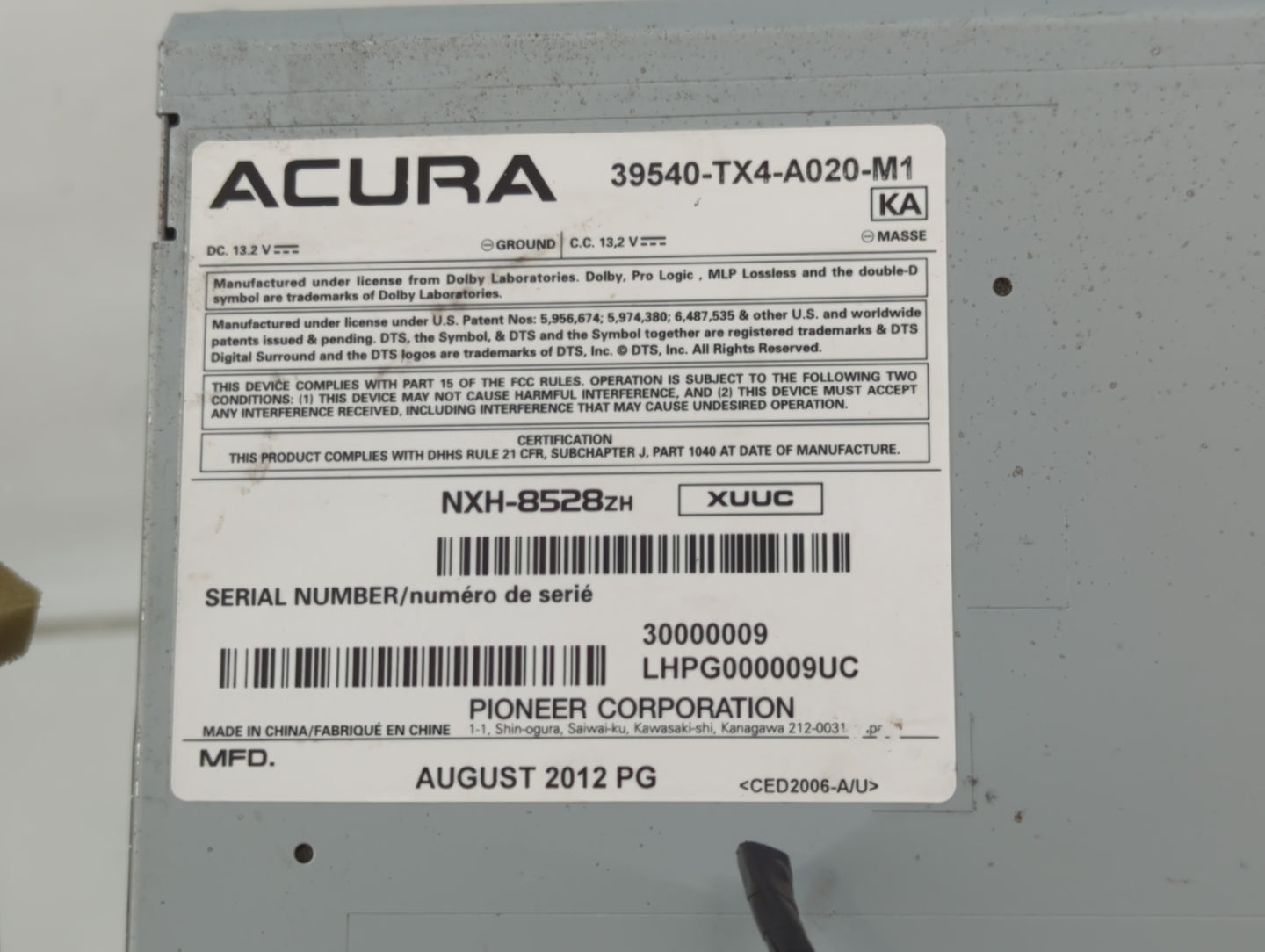 2013-2015 Acura Rdx Radio Control Panel - Oemusedautoparts1.com