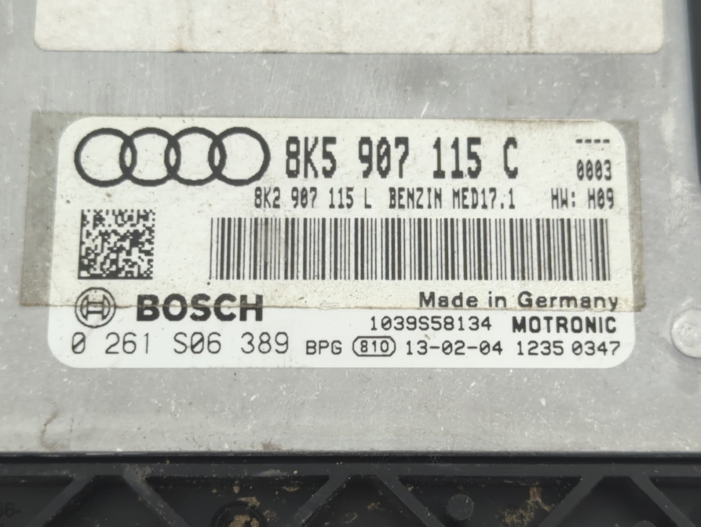 2013-2016 Audi A4 PCM Engine Control Computer ECU ECM PCU OEM P/N:8K5 907 115 C Fits Fits 2013 2014 2015 2016 OEM Used Auto 
