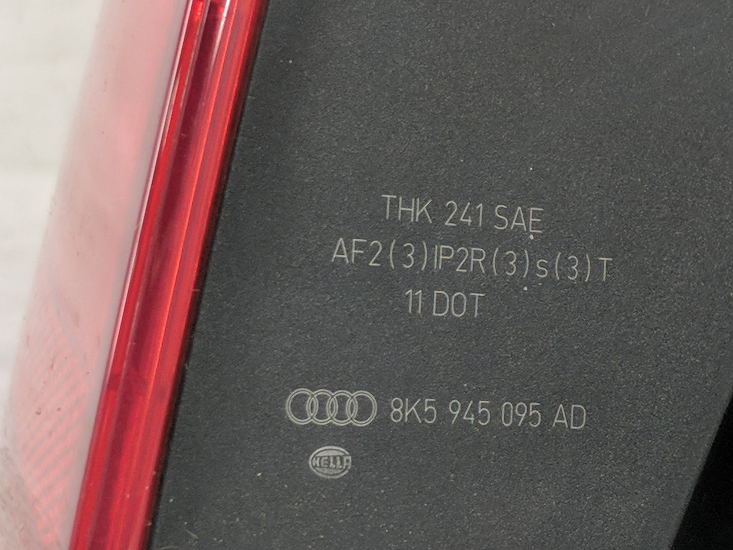 2013-2016 Audi A4 Tail Light Assembly Passenger Right OEM P/N:8K5 945 095 AD Fits Fits 2013 2014 2015 2016 OEM Used Auto Par