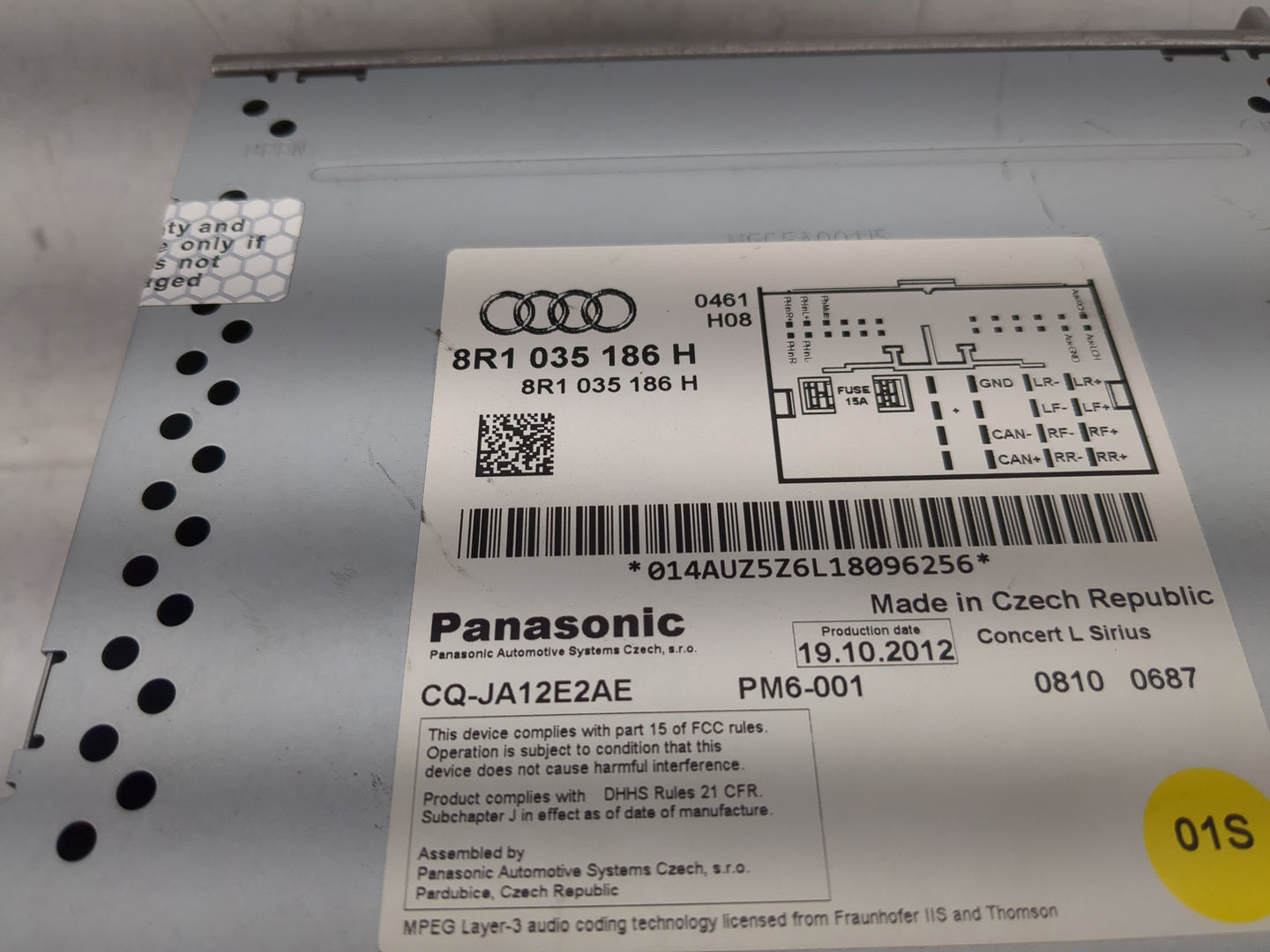 2013-2016 Audi A4 Radio AM FM Cd Player Receiver Replacement P/N:8R1 035 186 H Fits Fits 2013 2014 2015 2016 OEM Used Auto P