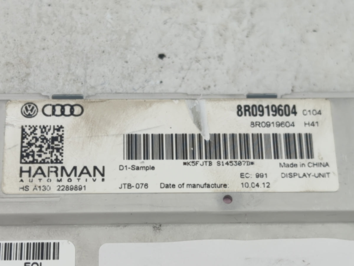 2013-2016 Audi A4 Information Radio Display Screen 1293596 - Oemusedautoparts1.com