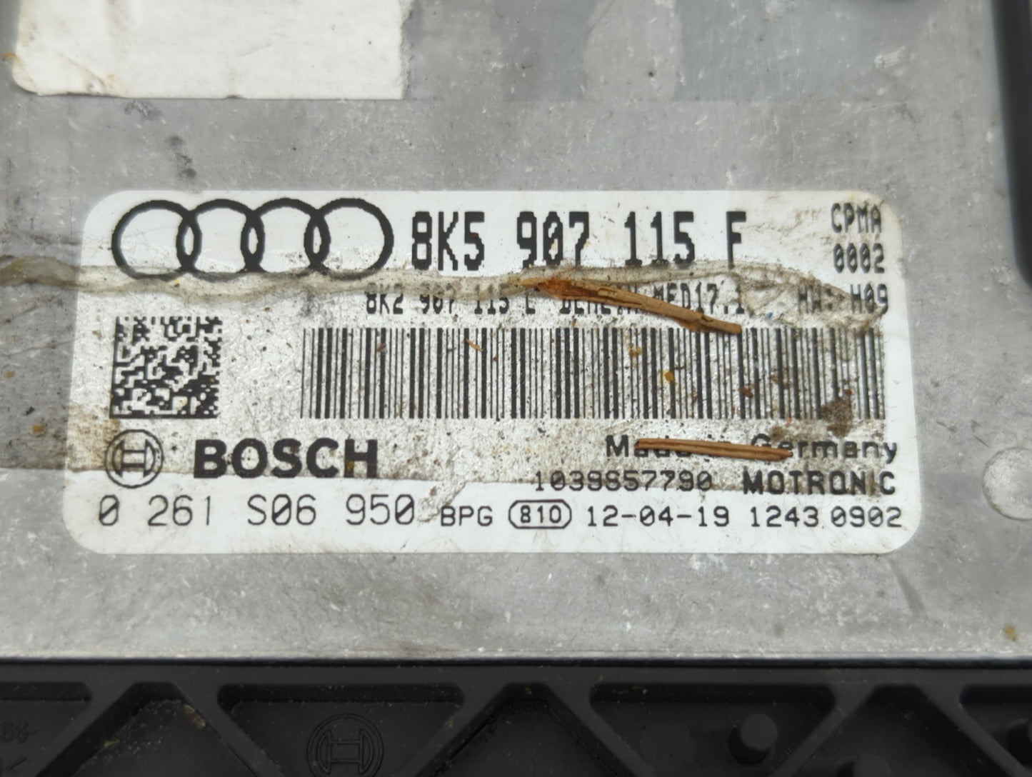 2013-2016 Audi A4 PCM Engine Control Computer ECU ECM PCU OEM P/N:8K5 907 115 F Fits Fits 2013 2014 2015 2016 OEM Used Auto 
