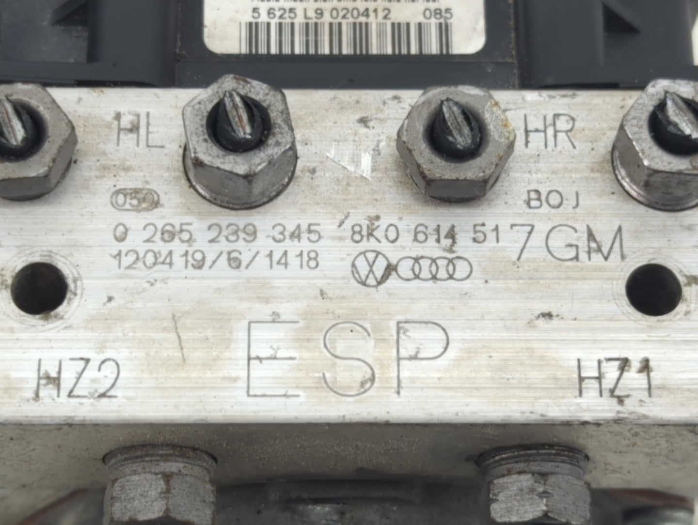 2013 Audi A4 ABS Pump Control Module Replacement P/N:8K0 614 51 0 265 239 345 Fits OEM Used Auto Parts - Oemusedautoparts1.c