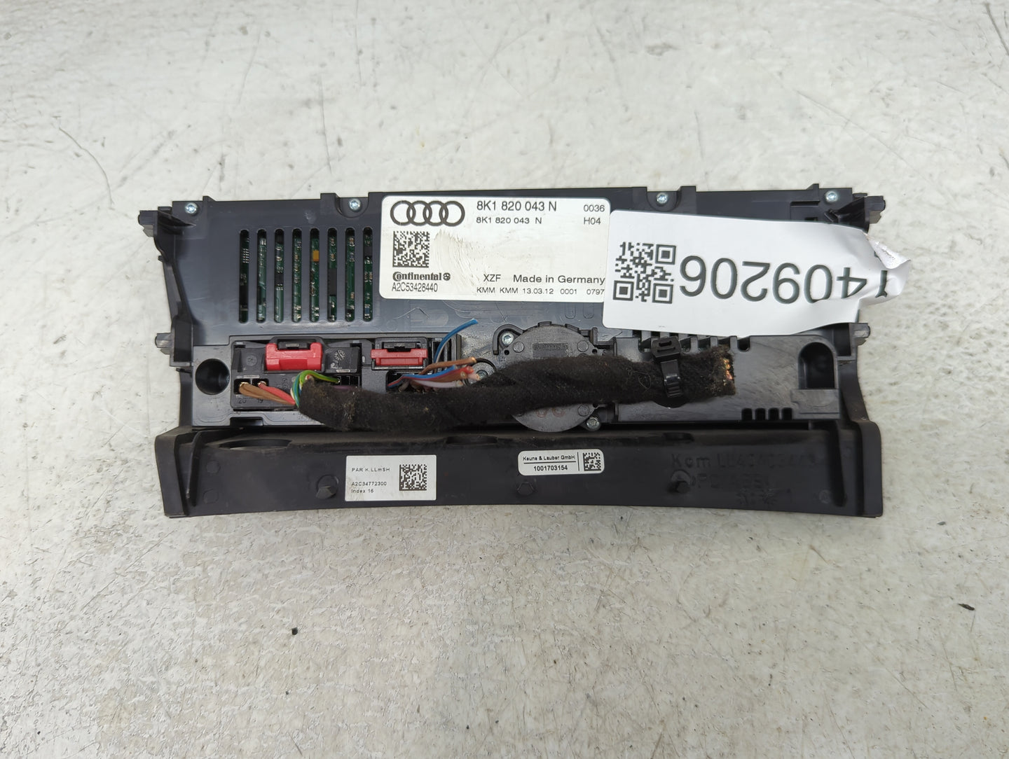 2013-2016 Audi A4 Climate Control Module Temperature AC/Heater Replacement P/N:8K1820043N Fits Fits 2013 2014 2015 2016 2017